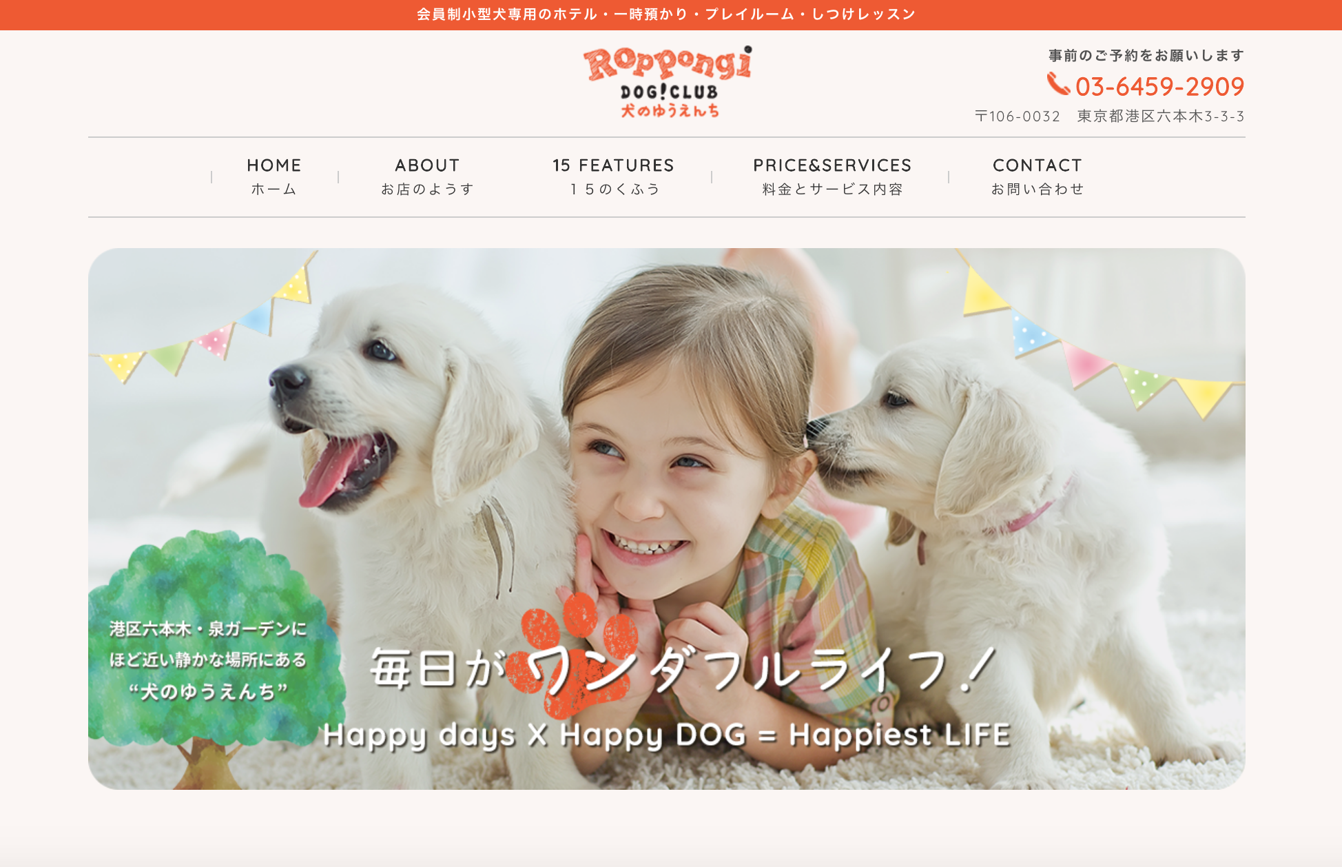 Roppongi Dog Club様 サイトリニューアル制作 株式会社tetote